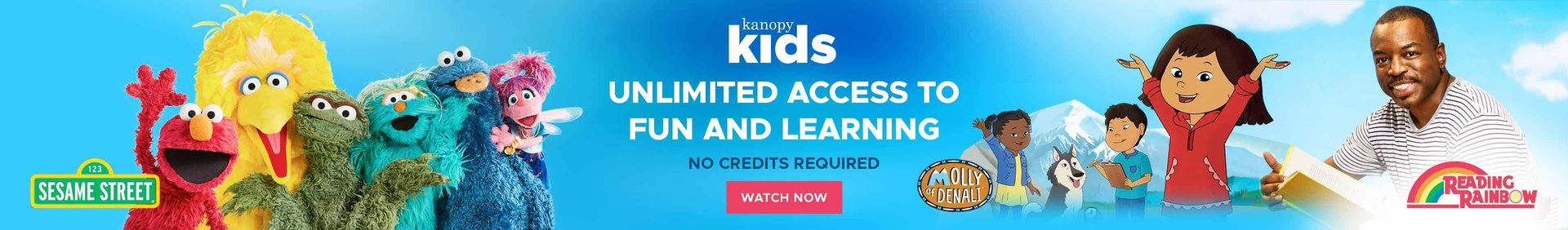 儿童Kanopy无限访问娱乐和学习文本，并使用视频静止图像