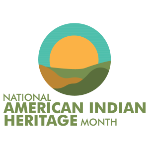 一个彩色的图形写着全国美国印第安人传统月